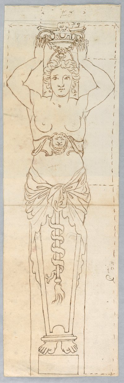 Disegno per una cariatide da Unknown artist