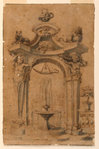 Progetto per una fontana da giardino da Unknown artist
