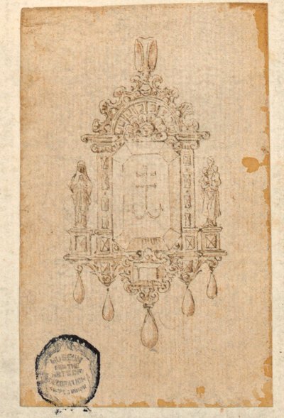 Progetto per un pendente a forma di nicchia da Unknown artist