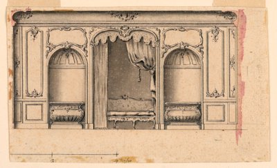 Progetto per una parete del salone da Unknown artist