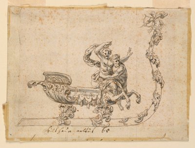Progetto per una saliera a forma di slitta da Unknown artist