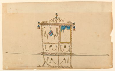 Progetto per una sedia a portantina da Unknown artist