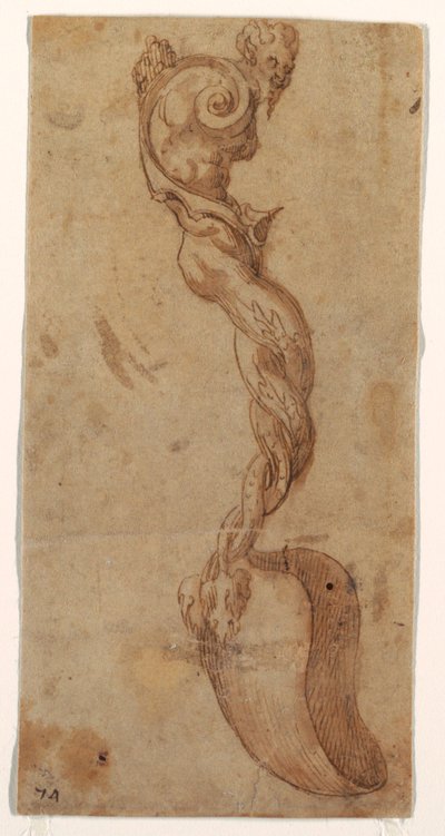 Disegno per un cucchiaio da portata da Unknown artist