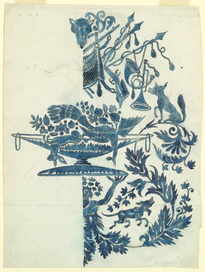 Disegno per un damasco di seta da Unknown artist