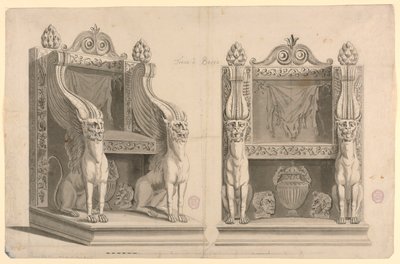 Progetto per un trono del sacerdote di Bacco, dopo marmo antico da Unknown artist