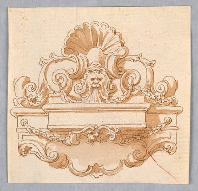 Progetto per una fontana da parete da Unknown artist