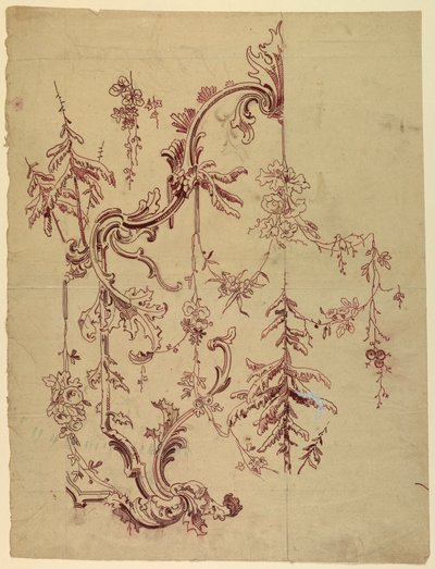 Disegno per un Tessuto Stampato o Carta da Parati da Unknown artist
