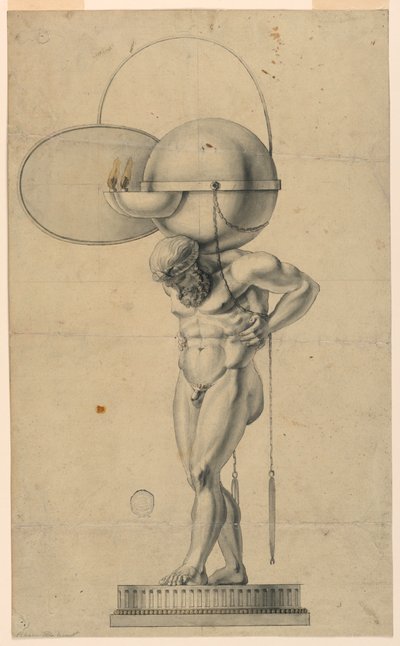 Progetto per una lampada a olio da Unknown artist