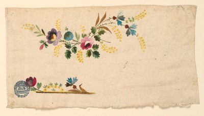 Progetto per il ricamo di un panciotto da uomo da Unknown artist