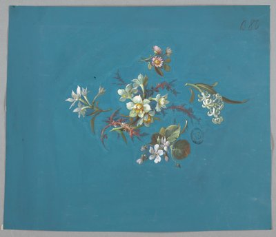 Disegno per carta da parati e tessuti, fiori da Unknown artist