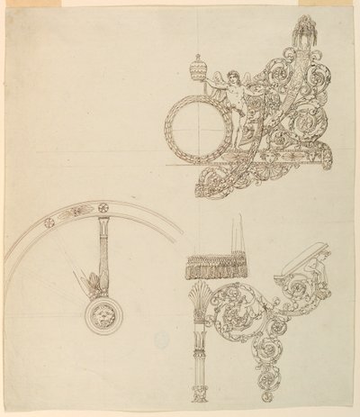 Progetti per parti di una carrozza da Unknown artist