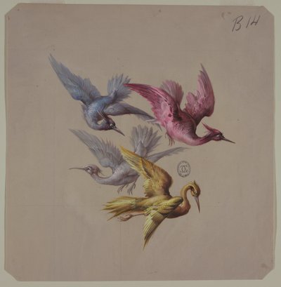 Disegni per carta da parati e tessuti: uccelli da Unknown artist