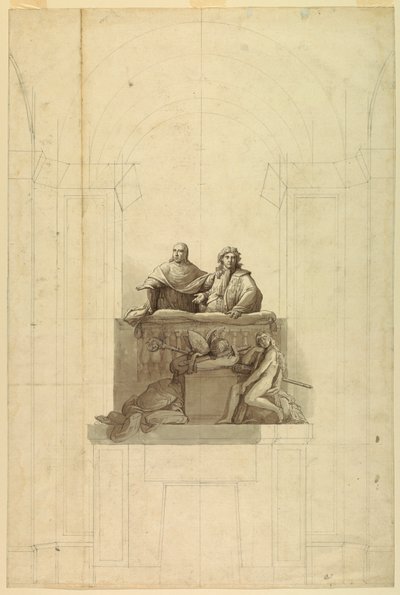 Vista dettagliata delle tre figure da Unknown artist