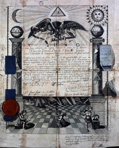 Diploma di Isaac Huit come Compagno e Maestro nell
