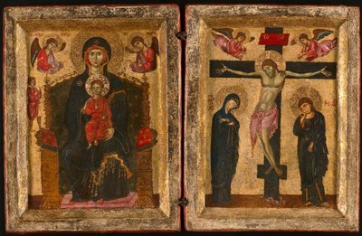 Dittico della Vergine in trono e del Bambino e della Crocifissione da Unknown artist