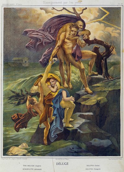 Diluvio - in "Storia Sacra", ed. Hachette da Unknown artist