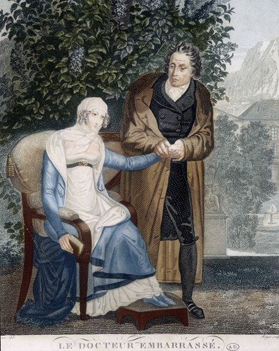 Dottore in rilievo (davanti a una donna malata) da Unknown artist