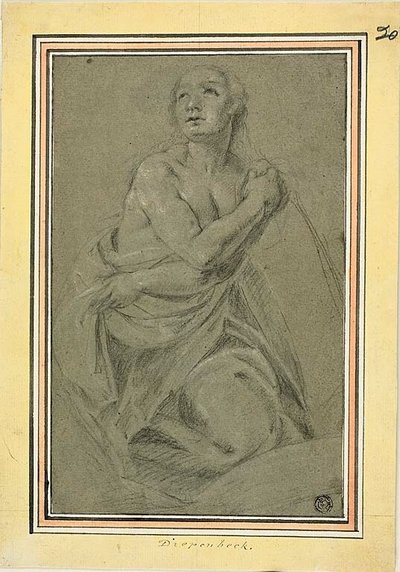 Nudo femminile inginocchiato da Unknown artist