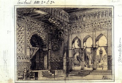 Disegno per il decoro della scena 3 dell