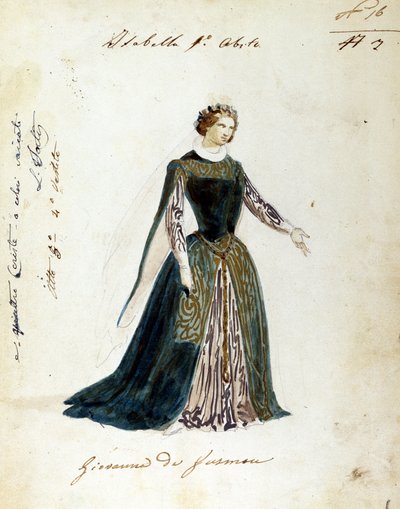 Costume per il personaggio di Isabella nell
