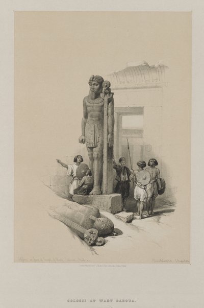 Egitto e Nubia, Volume II: Colosso davanti al Tempio di Wady Saboua, Nubia da Unknown artist