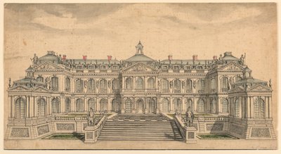 Elevazione di una facciata di giardino per un piccolo palazzo francese da Unknown artist