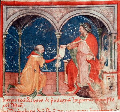 Imperatore Federico II di Hohenstaufen concede privilegi alla città di Asti da Unknown artist