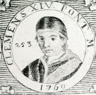 Incisione di Papa Clemente XIV (1705 - 1774). da Unknown artist