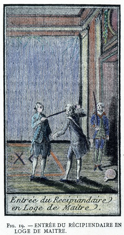 Ingresso del Ricevente nella Loggia del Maestro - da un