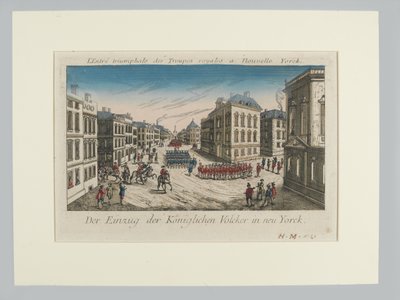Ingresso delle truppe reali a New York da Unknown artist