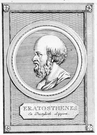 Eratostene (275 a.C. - 195 a.C.) matematico, astronomo, geografo e poeta. Ritratto da 
