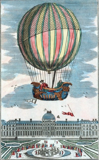 Esperimento del globo aerostatico di Mr. Charles e Robert al Giardino delle Tuileries il 1 dicembre 1783. da Unknown artist