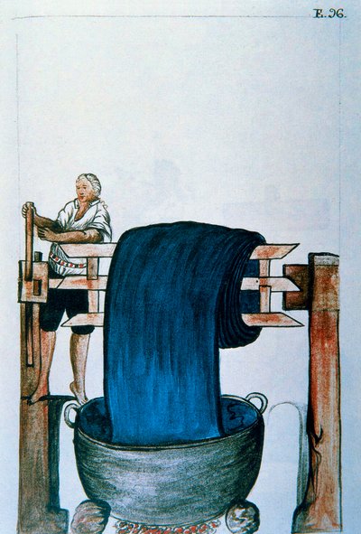 Tintura dei tessuti, dal libro "Trujillo del Peru" o "Codice Martínez Compañón", di Baltazar Martinez Compañón y Bujanda, vescovo di Trujillo (1782-1785) da Unknown artist
