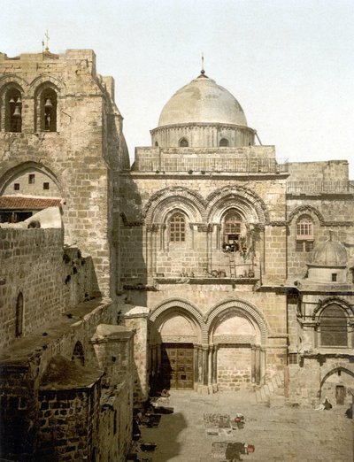 Facciata del Santo Sepolcro. Gerusalemme. Fotochrome sd. 1890-1900. da Unknown artist