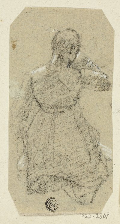 Figura femminile inginocchiata, vista da dietro da Unknown artist