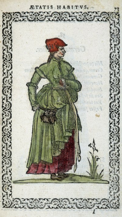 Donna fiamminga - in "Habits et effigies" di Jean Sulperius da Unknown artist