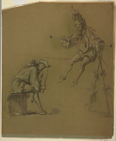 Studi di figure per un disegno di copertura di clavicordo da Unknown artist