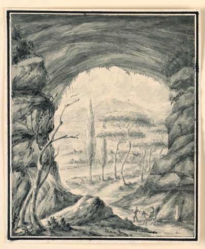 Figure su un passaggio roccioso da Unknown artist