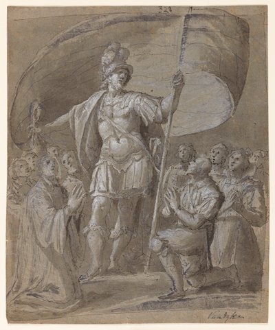 Figure che rendono omaggio a un cavaliere da Unknown artist