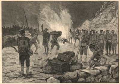 Prima guerra sino-giapponese - Guerra sino-giapponese, sbarco a Chemulpo (Inchon in Corea) nel 1894 - Incisione del 1894. da Unknown artist