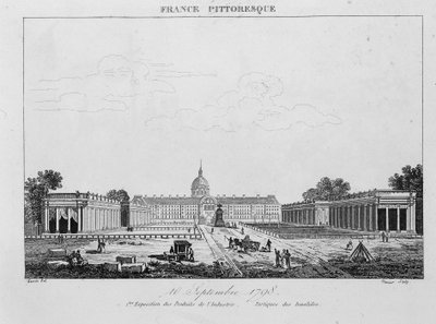 Prima esposizione di prodotti industriali: Portico degli Invalides, 10 settembre da Unknown artist