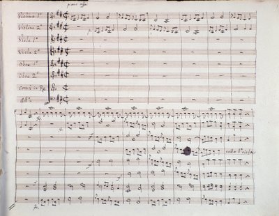 Prima pagina della partitura della Sesta Sinfonia di Luigi Boccherini da Unknown artist