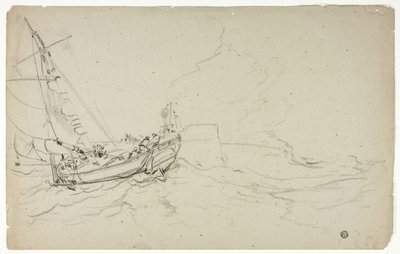Barche da pesca in mare da Unknown artist
