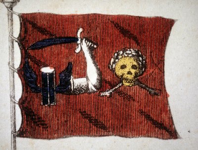 Bandiera dei pirati barbari, incisione fine XVIII secolo da Unknown artist