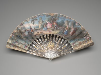 Ventaglio pieghevole con scena pastorale da Unknown artist
