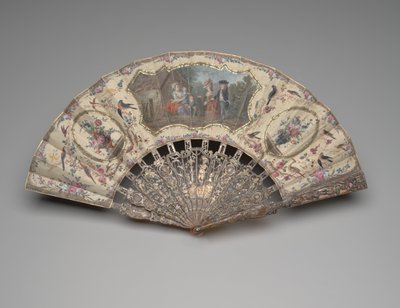 Ventaglio pieghevole con scena di visita alla balia, c.1780 da Unknown artist