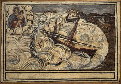 Ex voto marinaio, offerta popolare come pegno di devozione e gratitudine del marinaio sopravvissuto ai pericoli del mare proveniente dalla Chiesa del Carmine, Torre del Greco, vicino a Napoli XIX secolo Italia da Unknown artist