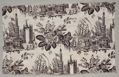 Frammento di cotone stampato in woodblock da Unknown artist