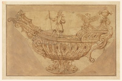 Frammento di un progetto per un Nef, o centrotavola fantastico a forma di barca da Unknown artist