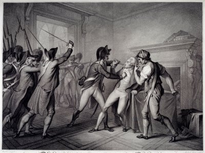 Rivoluzione francese: Arresto di Robespierre il 27 luglio 1794 (9 Termidoro anno II). Incisione del XVIII secolo. Parigi, Museo Carnavalet da Unknown artist